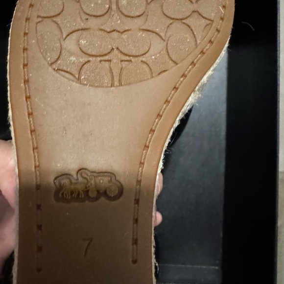 Coach Black Women's Espadrilles Wedges Size 7 NWT - Picture 3 of 3